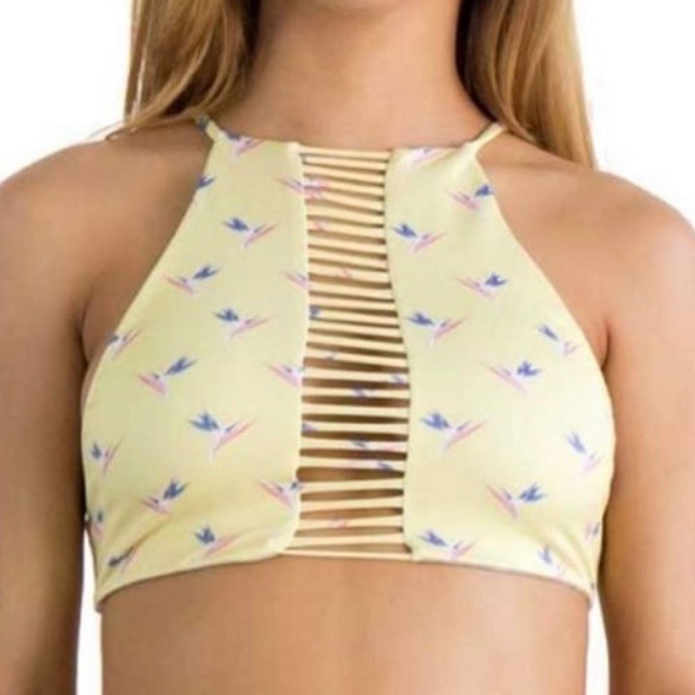 Nirvanic Swim Bikini Baris Top in Bird of Paradise (XS)